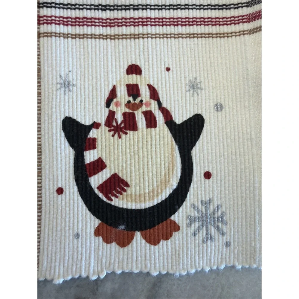 Set Of 4 Woven Let It Snow Christmas Holiday Placemats 2 Sided NEW ES002
